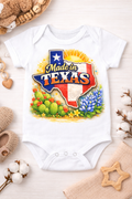 Made in Texas Baby Onesie | Texas Baby Bodysuit | Texas Pride Baby Outfit | Bluebonnet & Prickly Pear Western Baby Clothes | Texas Baby Shower Gift